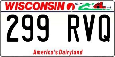 WI license plate 299RVQ