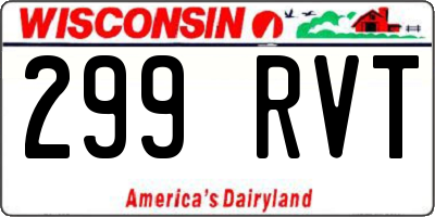 WI license plate 299RVT