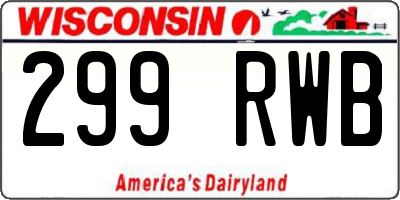 WI license plate 299RWB