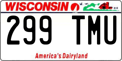 WI license plate 299TMU