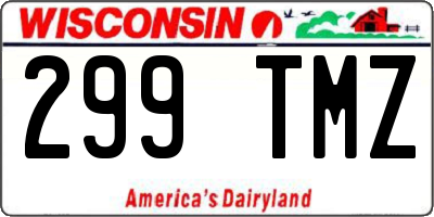 WI license plate 299TMZ