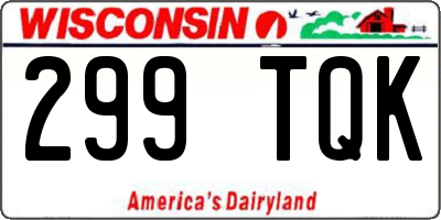 WI license plate 299TQK