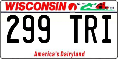 WI license plate 299TRI