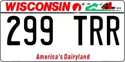 WI license plate 299TRR