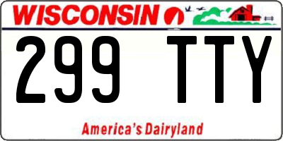 WI license plate 299TTY