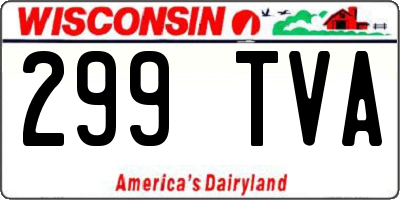 WI license plate 299TVA