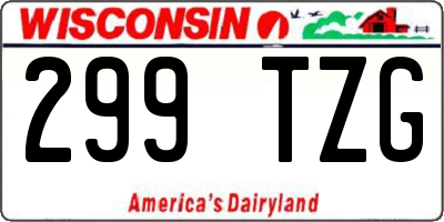 WI license plate 299TZG