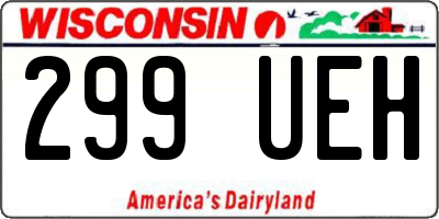 WI license plate 299UEH
