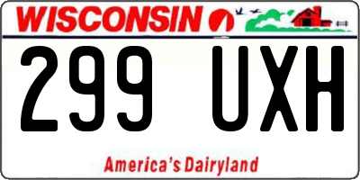 WI license plate 299UXH