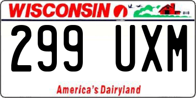 WI license plate 299UXM