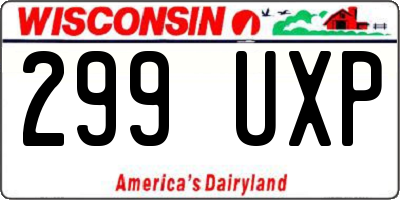 WI license plate 299UXP