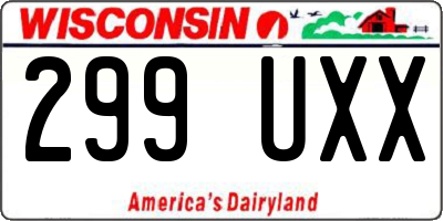 WI license plate 299UXX