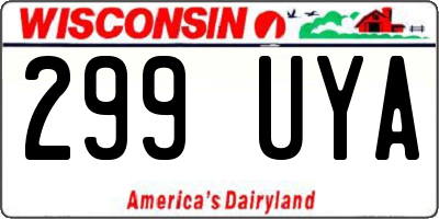 WI license plate 299UYA