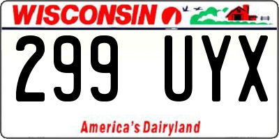 WI license plate 299UYX