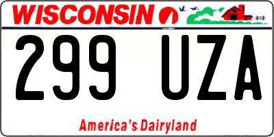 WI license plate 299UZA