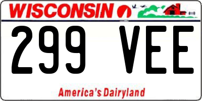 WI license plate 299VEE