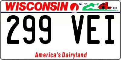 WI license plate 299VEI