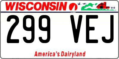 WI license plate 299VEJ