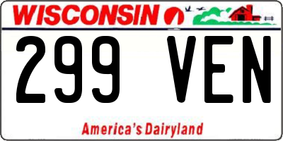 WI license plate 299VEN