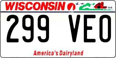 WI license plate 299VEO