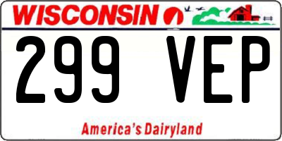 WI license plate 299VEP