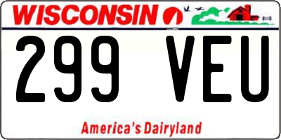 WI license plate 299VEU