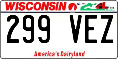 WI license plate 299VEZ