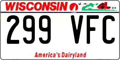 WI license plate 299VFC