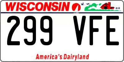 WI license plate 299VFE