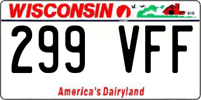 WI license plate 299VFF