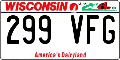 WI license plate 299VFG