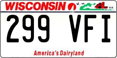 WI license plate 299VFI