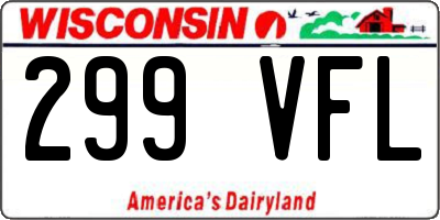 WI license plate 299VFL