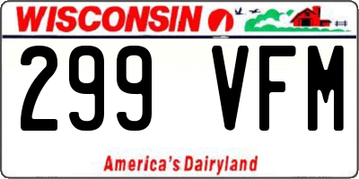 WI license plate 299VFM
