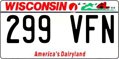 WI license plate 299VFN