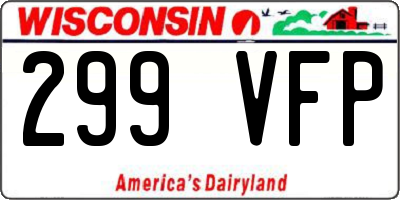 WI license plate 299VFP