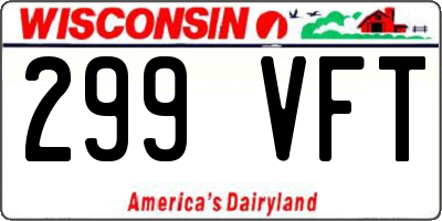 WI license plate 299VFT