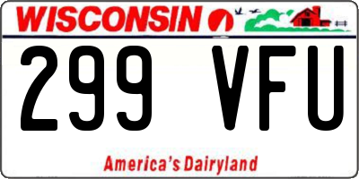 WI license plate 299VFU