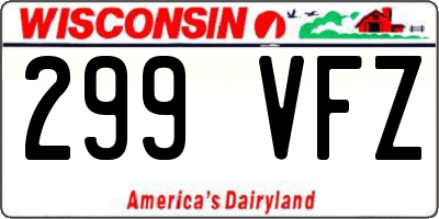 WI license plate 299VFZ