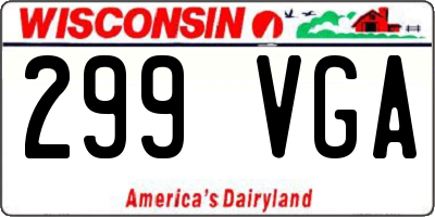 WI license plate 299VGA