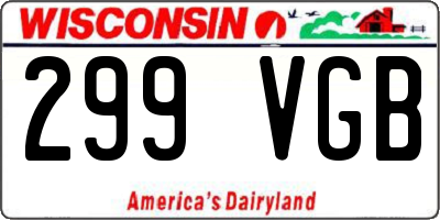 WI license plate 299VGB
