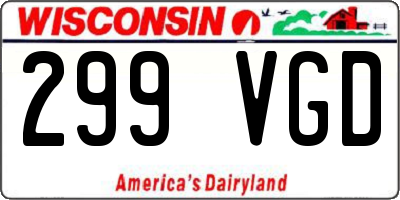 WI license plate 299VGD