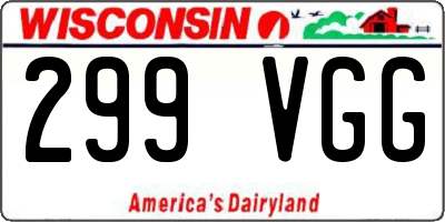 WI license plate 299VGG
