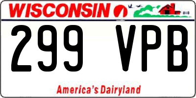 WI license plate 299VPB