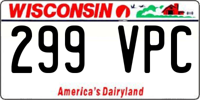 WI license plate 299VPC