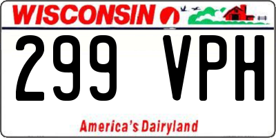 WI license plate 299VPH