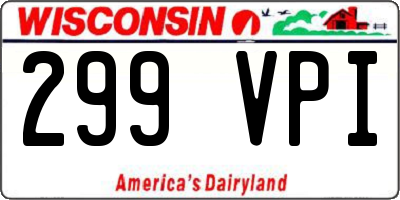 WI license plate 299VPI