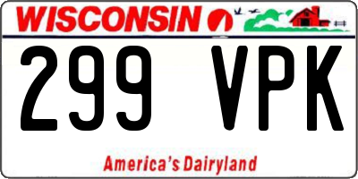 WI license plate 299VPK