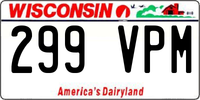 WI license plate 299VPM