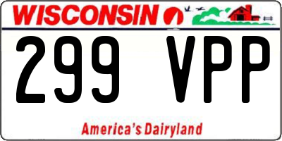 WI license plate 299VPP